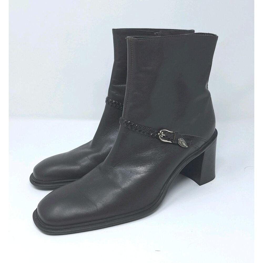 Unisa CASSY 9AA Brown Ankle Boots Brazillian LEATHER Heeled WOMENS 9 Xtra Narrow